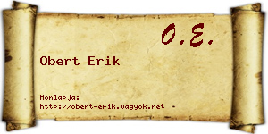 Obert Erik névjegykártya